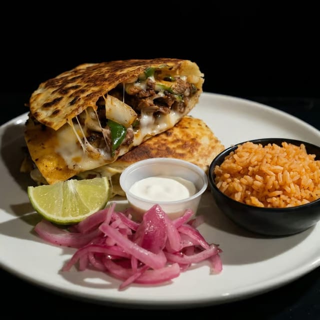 Quesadilla Al Pastor - Marinated Pork.